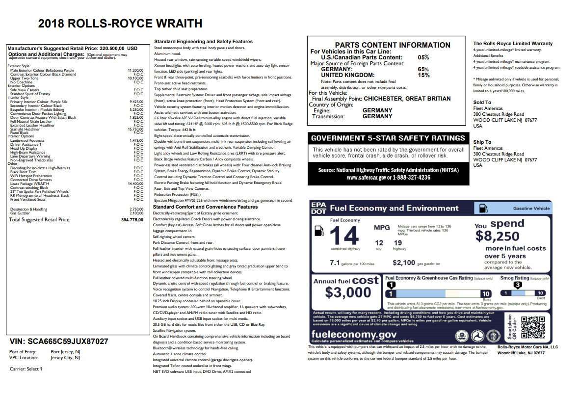 2018 Rolls-Royce Wraith Price, Value, Ratings & Reviews